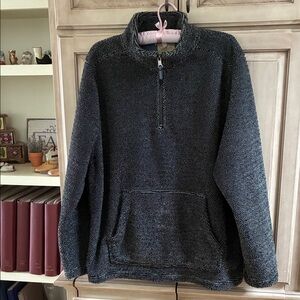 Telluride Men's Gray Quarter-Zip Sweater black white pouch pocket